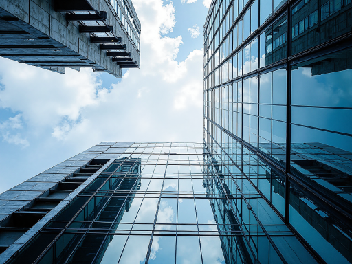 现代化城市天际线，高楼大厦，蓝天白云，象征未来发展，充满希望和机遇